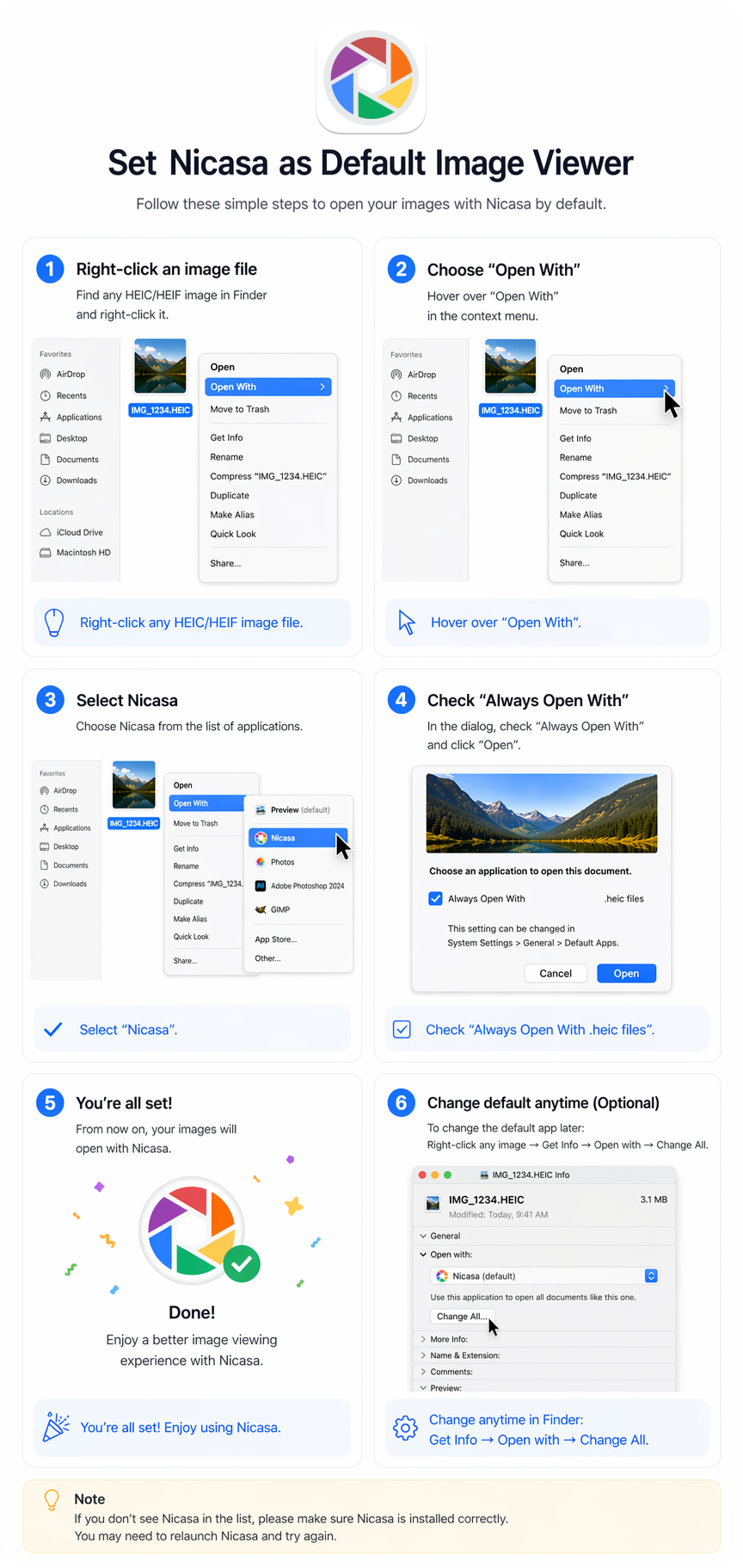 macOS: Set Nicasa as Default Image Viewer